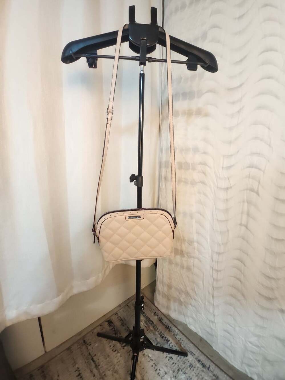 Madden Girl Quilted Crossbody Bag Beige
